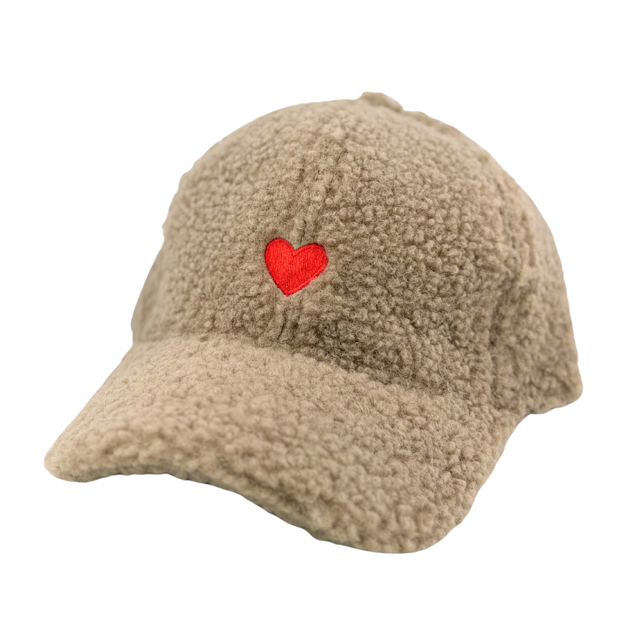 Teddy Cappy mit Herz taupe