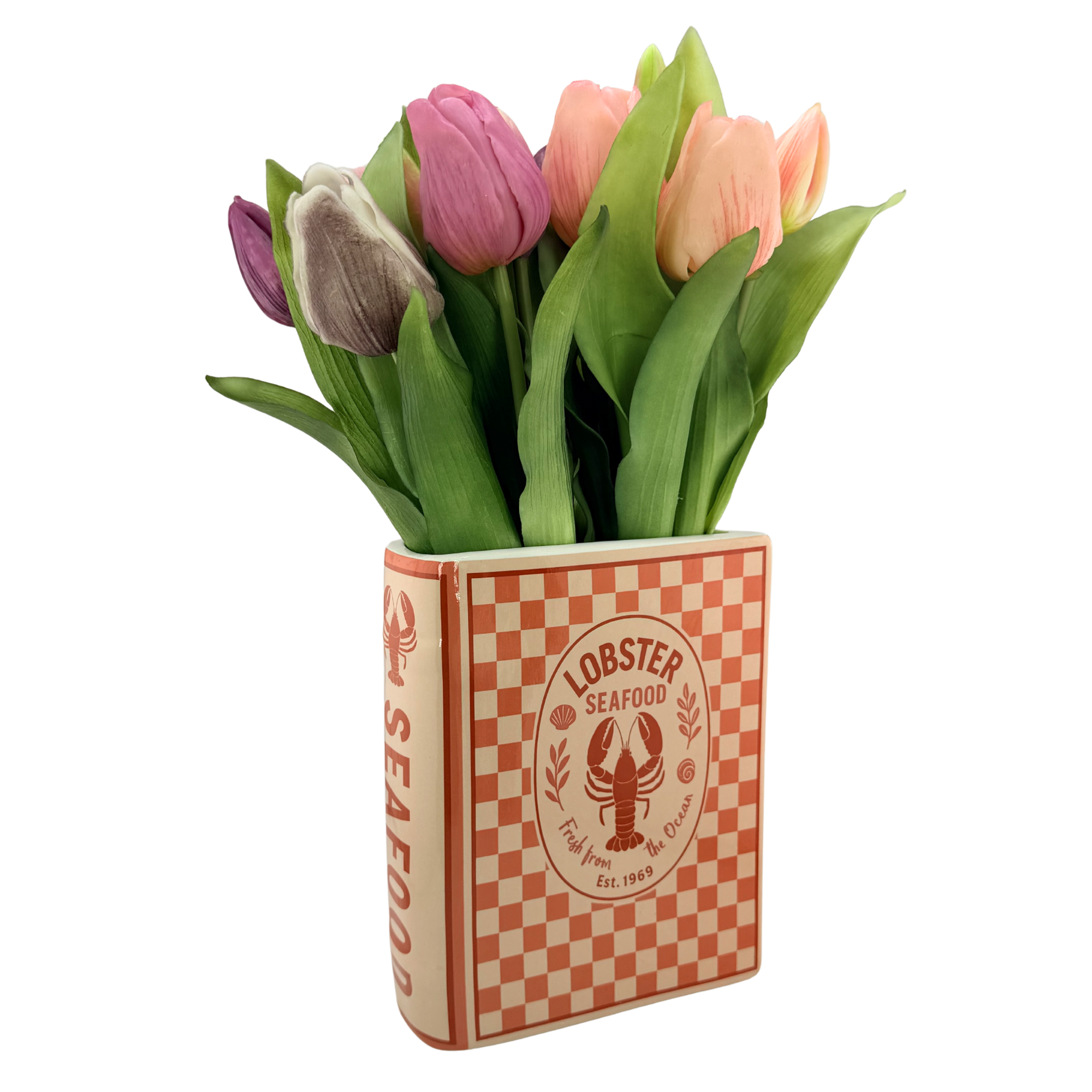 Buch Vase Roter Hummer
