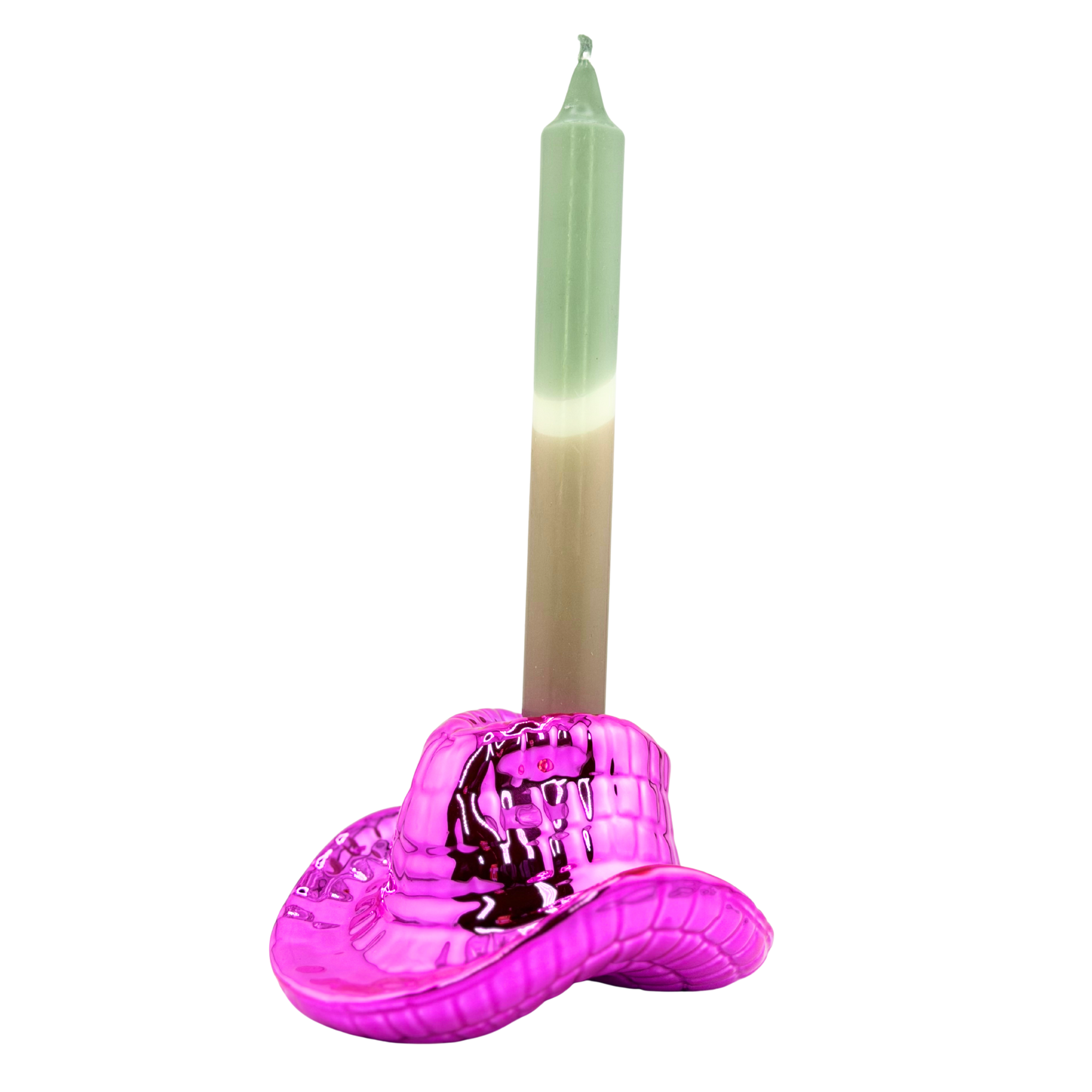Kerzenhalter pinker Cowboyhut