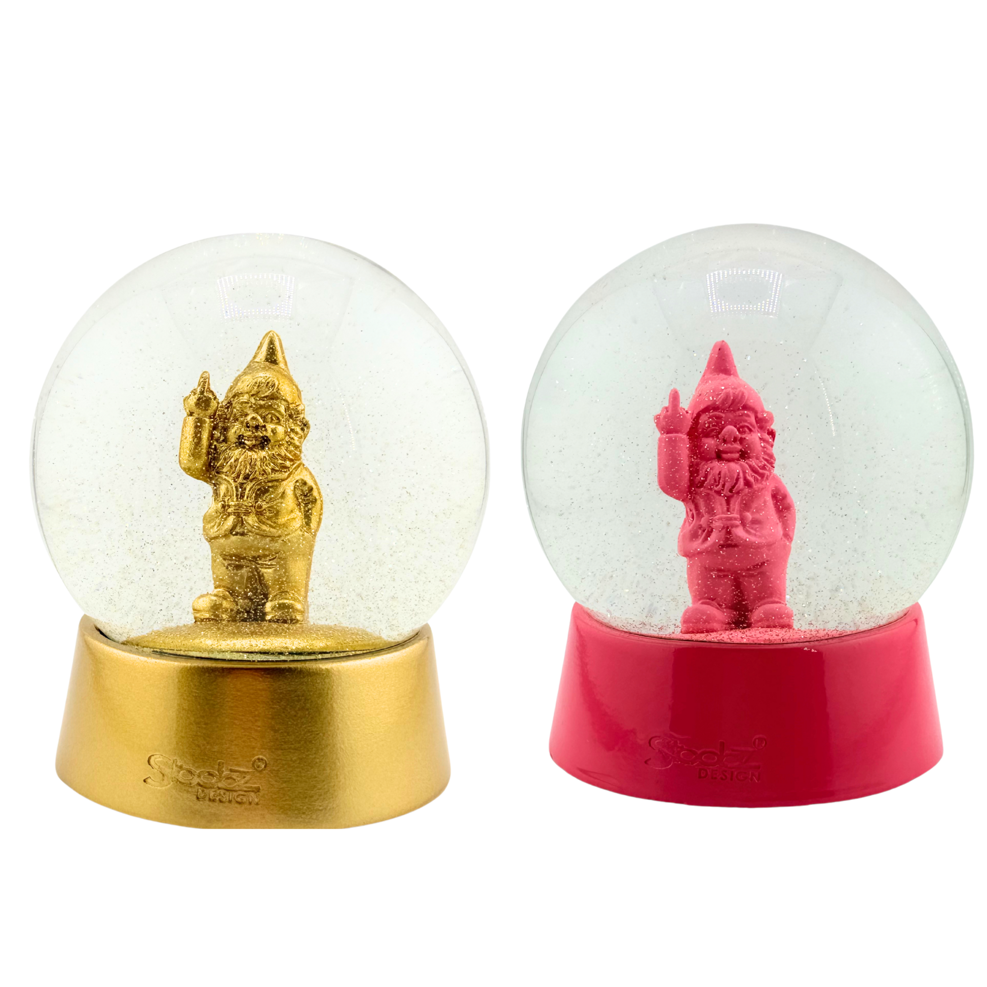 Stoobz® Gartenzwerg Glitzer Schneekugel