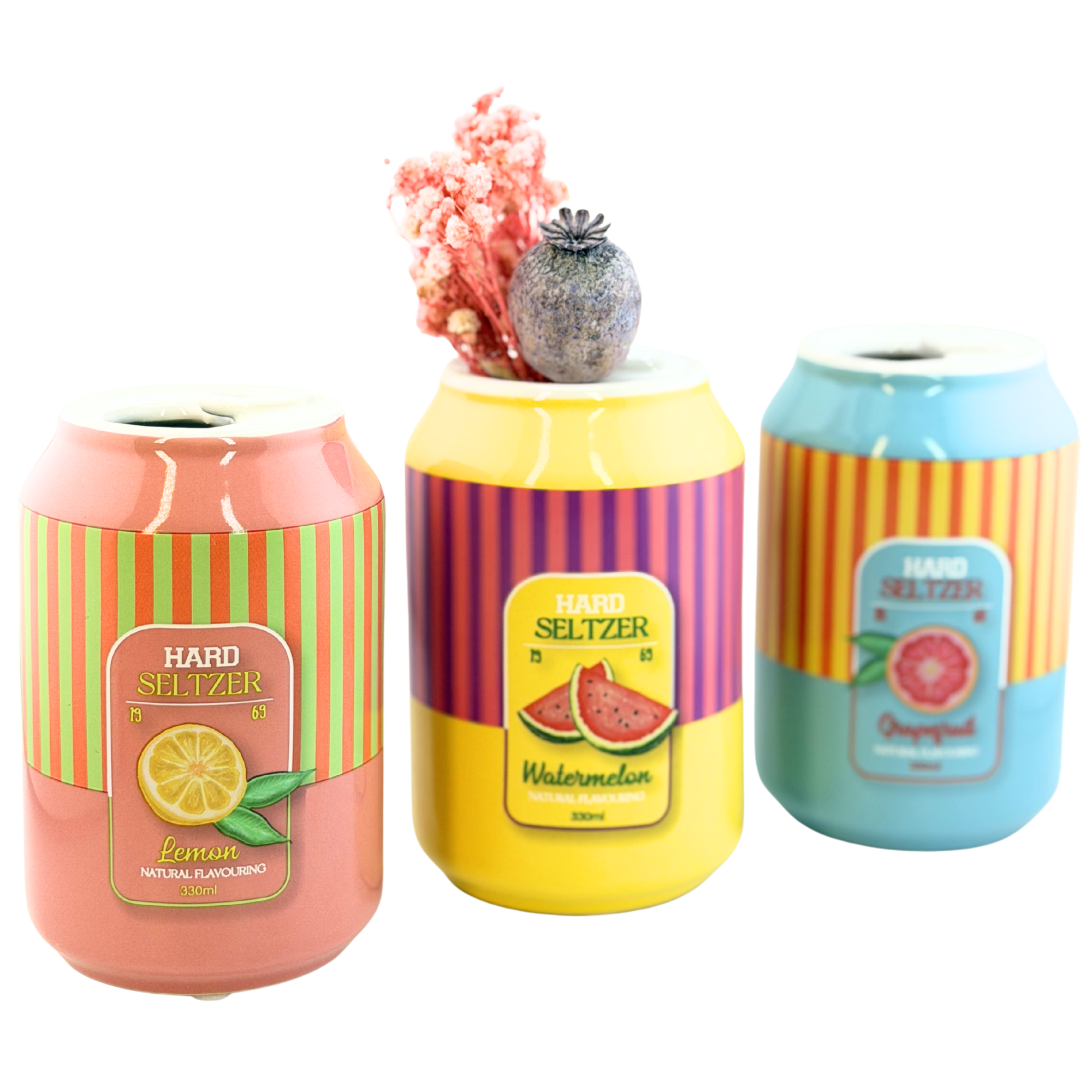 Vase Hard Seltzer - bunte Dosen Vase
