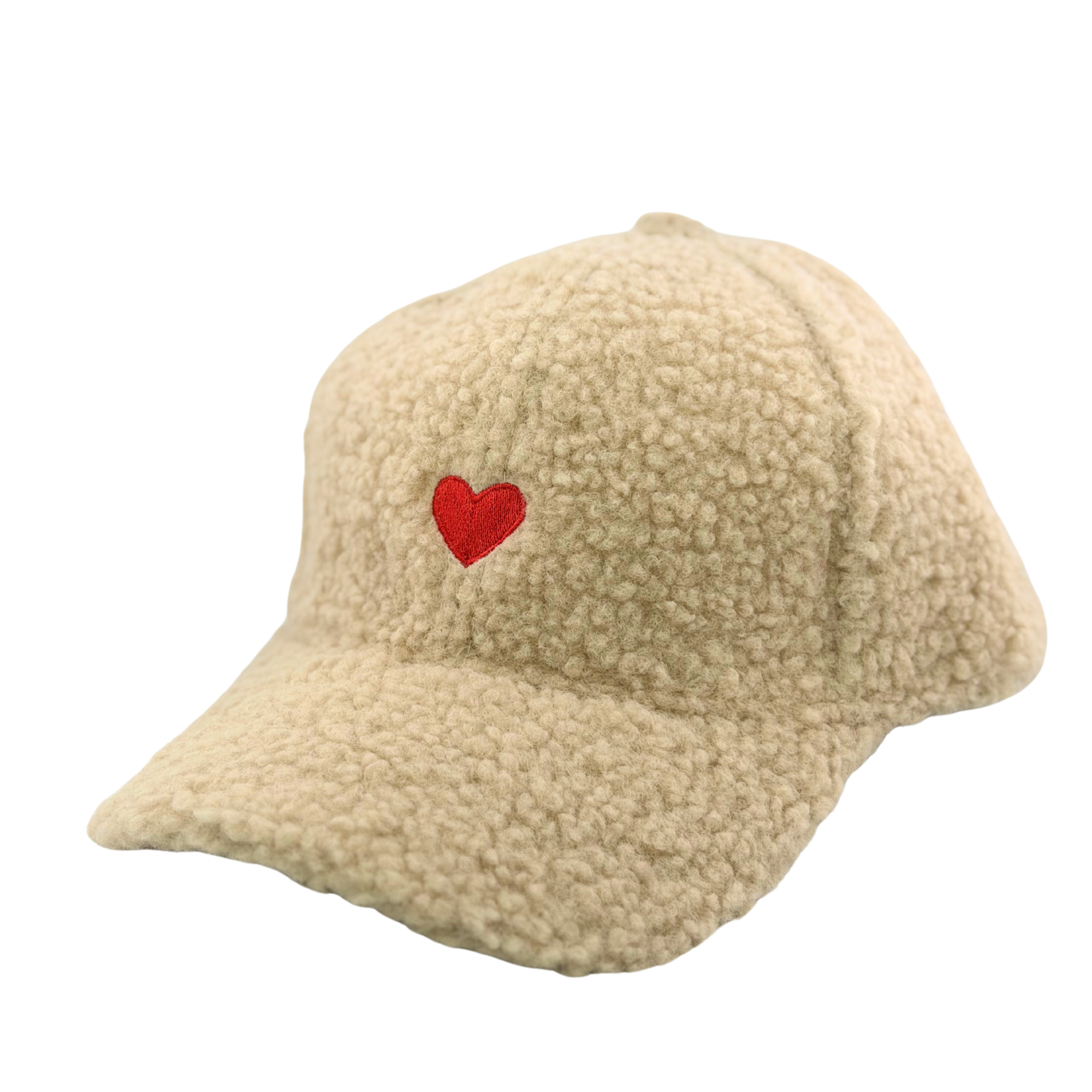 Teddy Cappy mit Herz beige