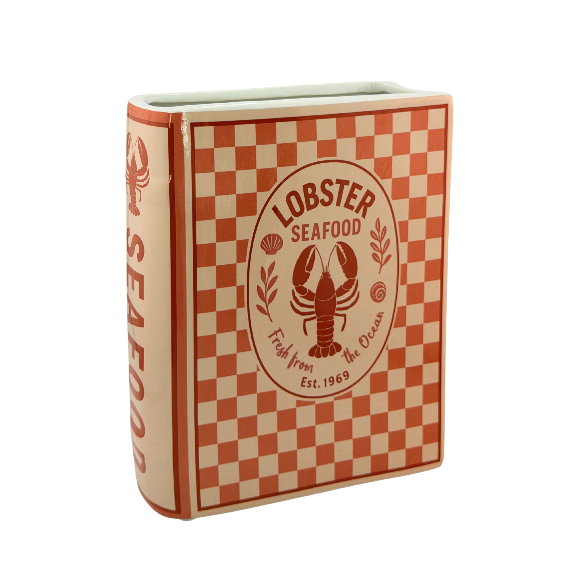 Buch Vase Roter Hummer
