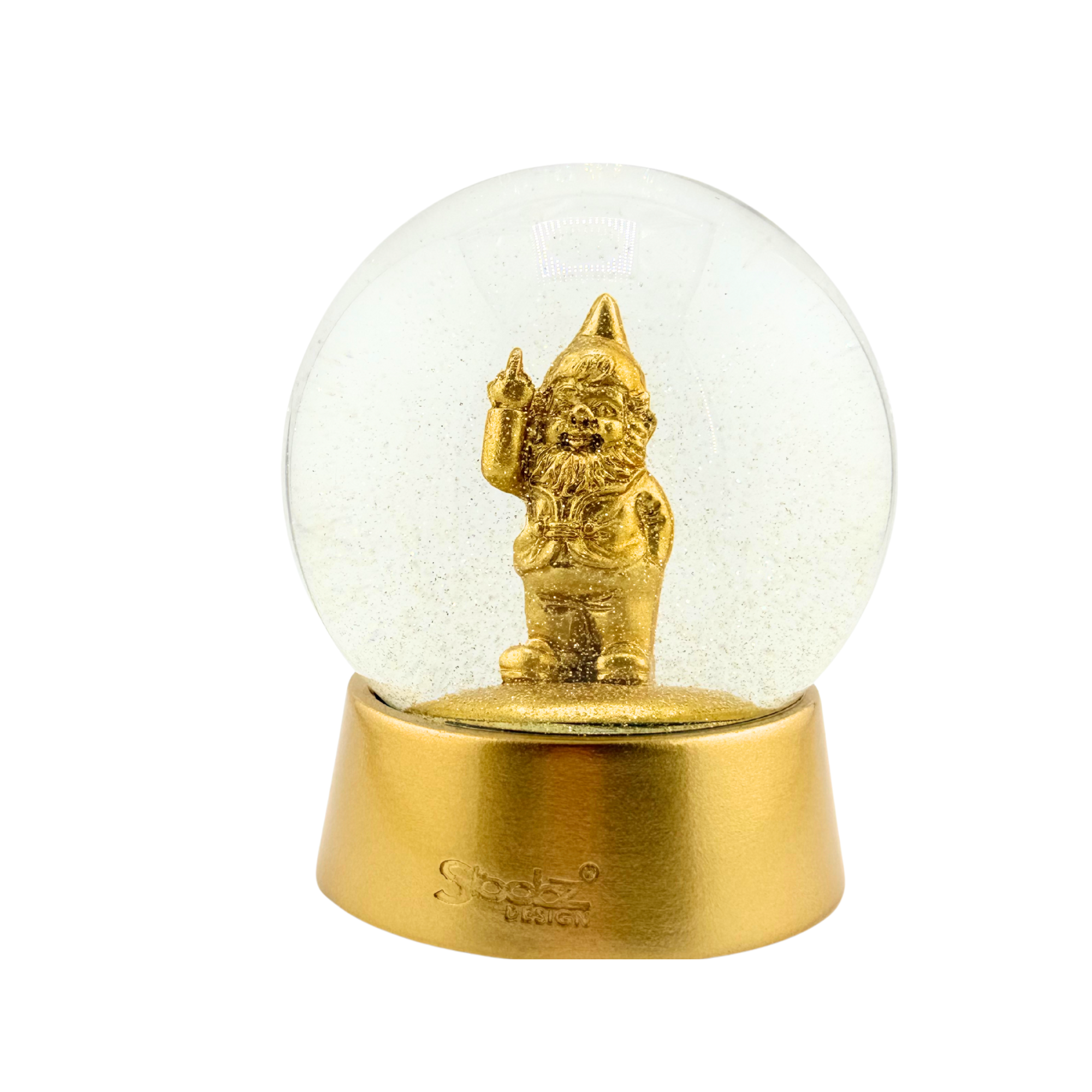 Stoobz® Gartenzwerg Glitzer Schneekugel