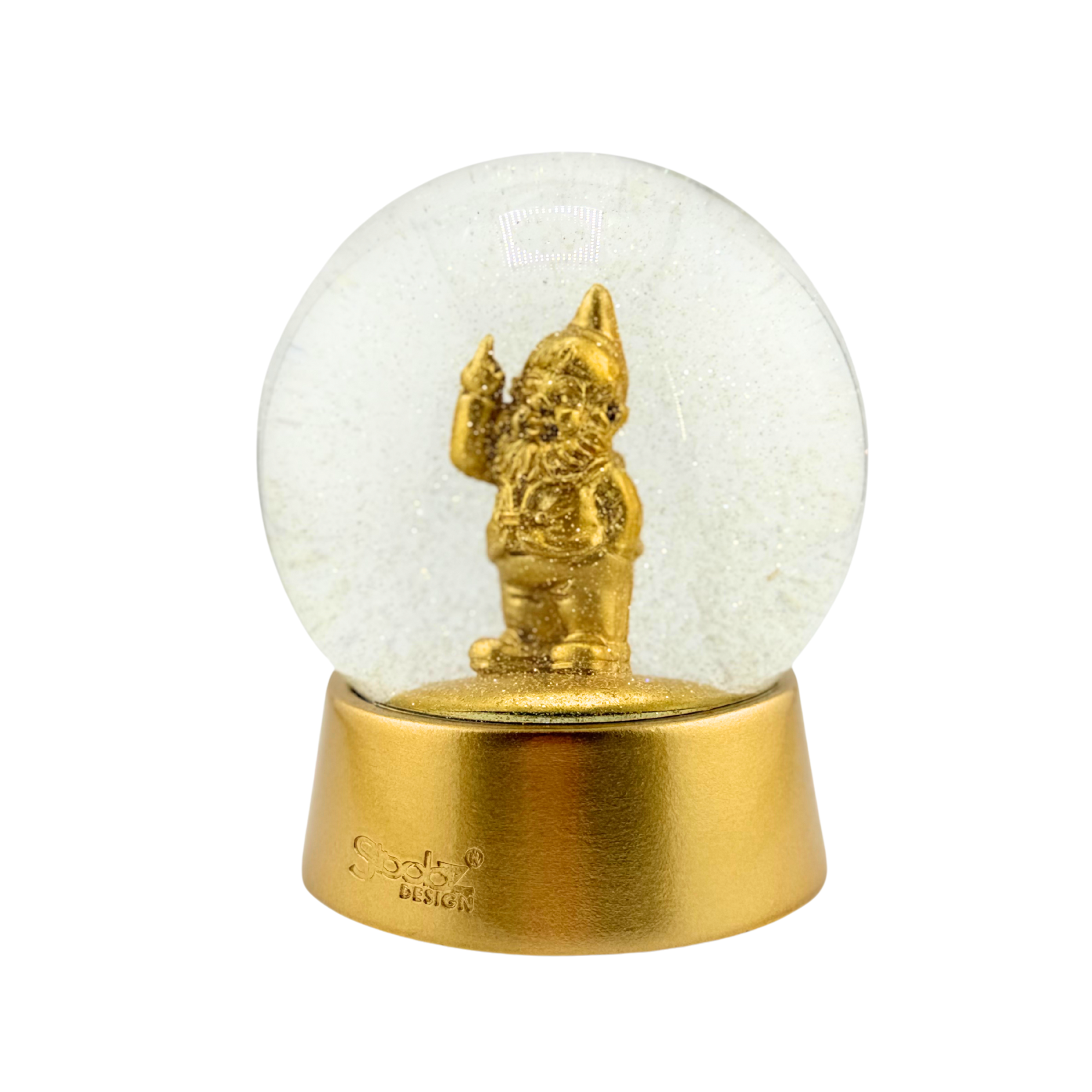 Stoobz® Gartenzwerg Glitzer Schneekugel