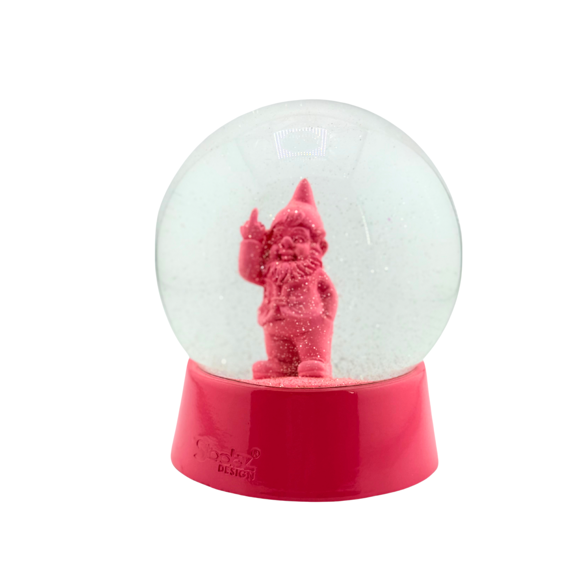 Stoobz® Gartenzwerg Glitzer Schneekugel