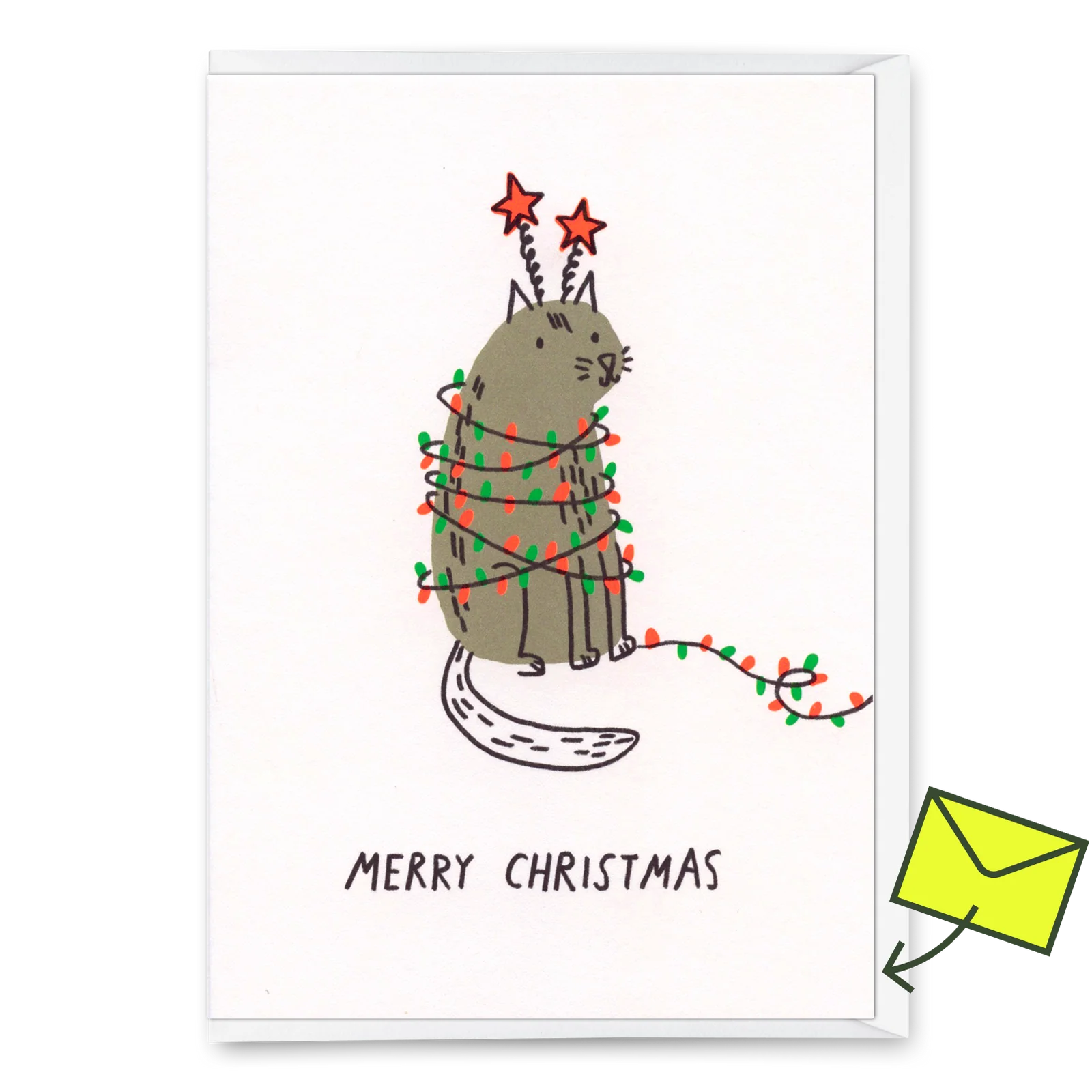 Klappkarte Merry Christmas Cat